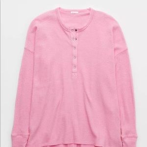 Aerie waffle Henley pink